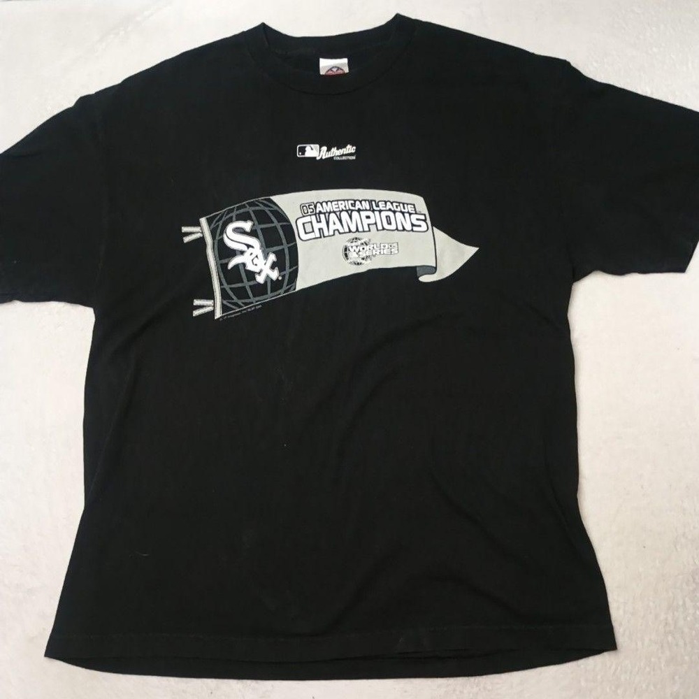 Vintage Chicago White Sox World Series Shirt Mens XL Black MLB Baseball 2005 AL